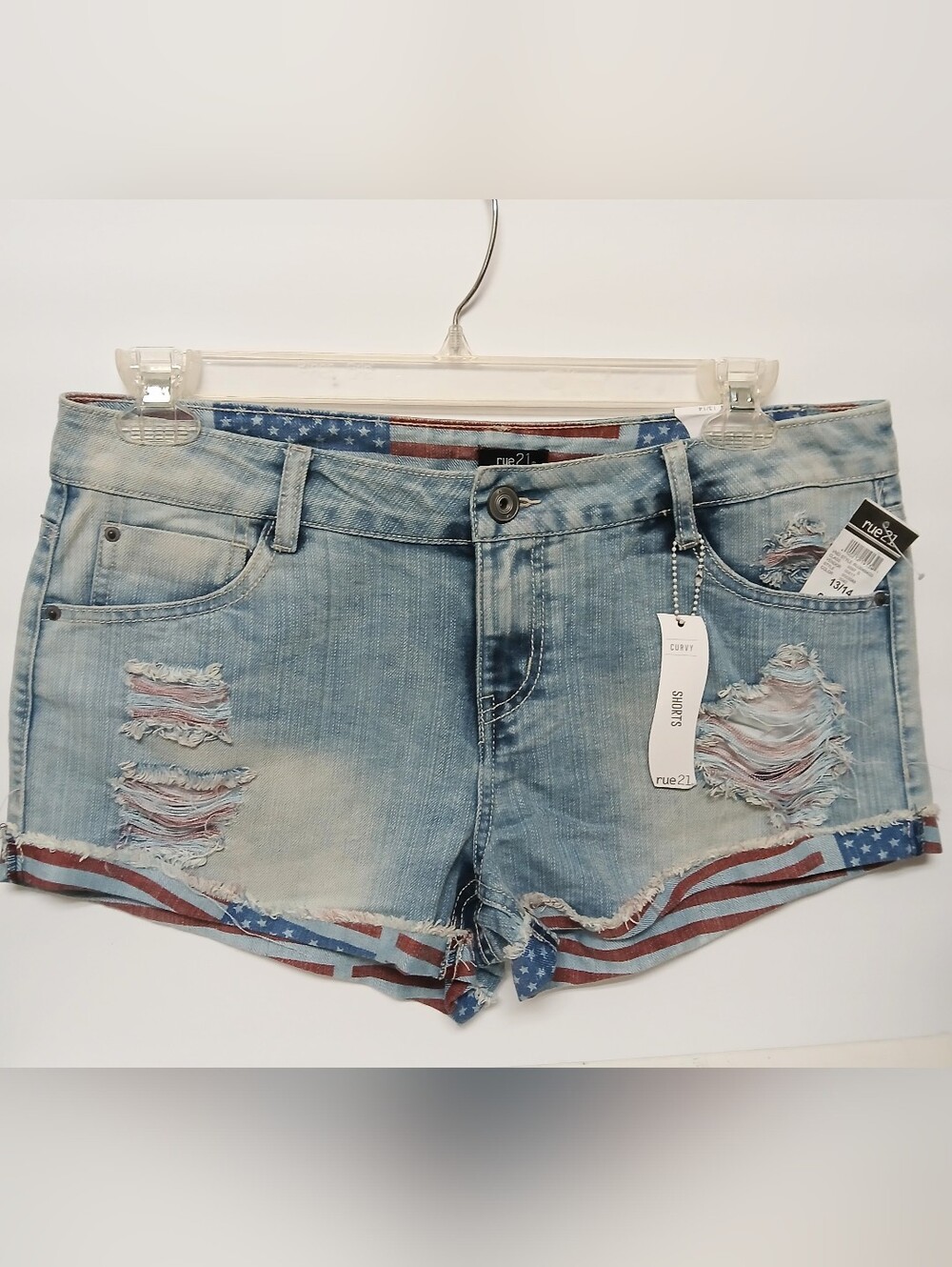 New Rue21 Jean Shorts Patriot Fourth Of July Women Sz13/14